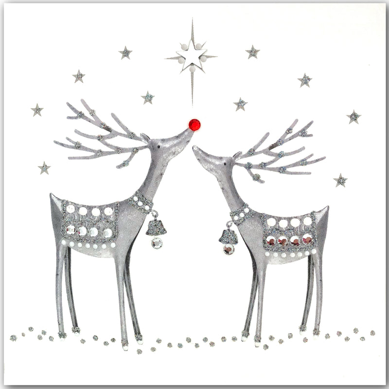 Dancing Reindeers - S1875 (Pack of 5 SMALL Cards)
