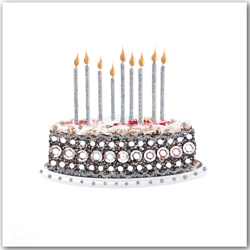 Silver Birthday Cake - N1602