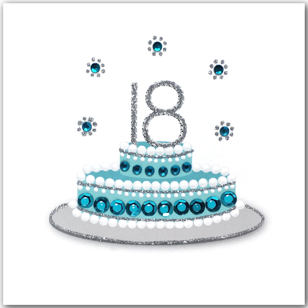 18th Birthday Cake Blue - N1750