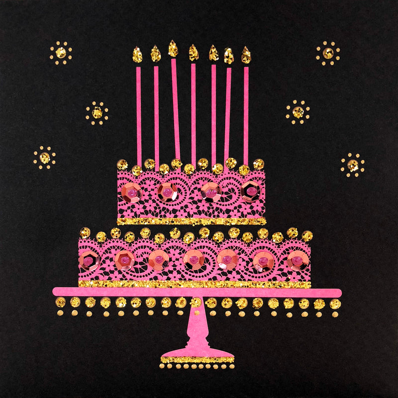 Lace Birthday Cake - N1863 (Pack of 5)
