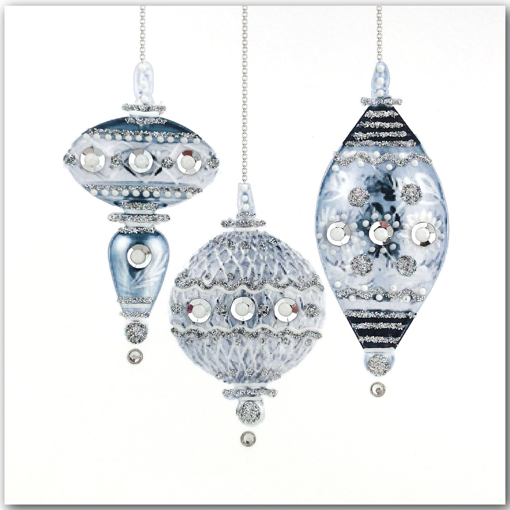Silver Baubles - N1623 (Pack of 5)