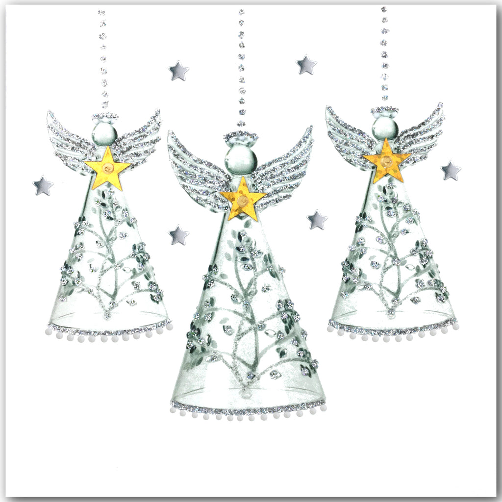 Silver Glass Angels - N1636 (Pack of 5)