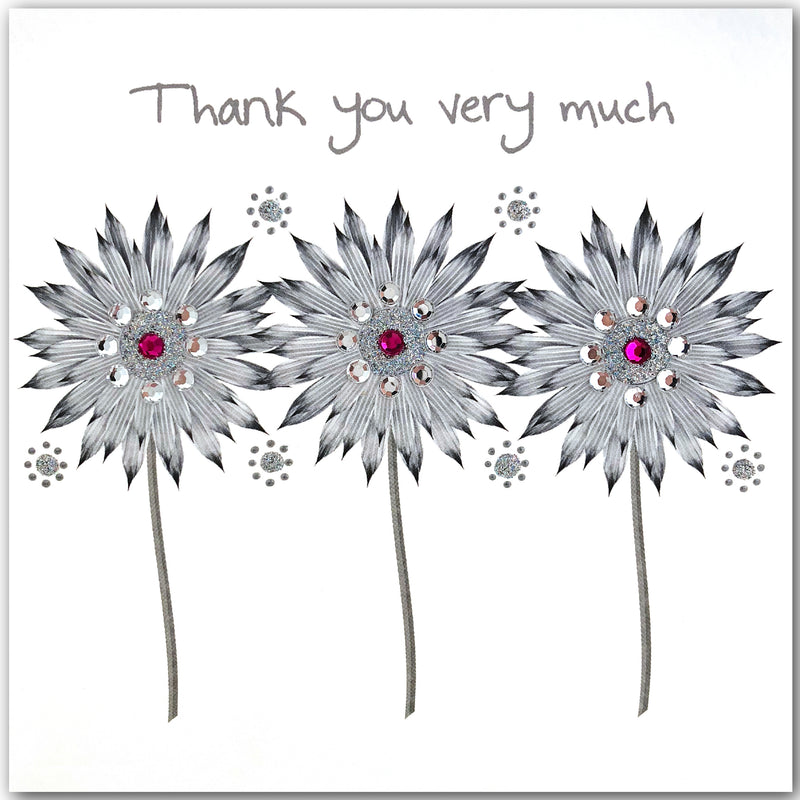 Silver Thank You Flowers - N1606