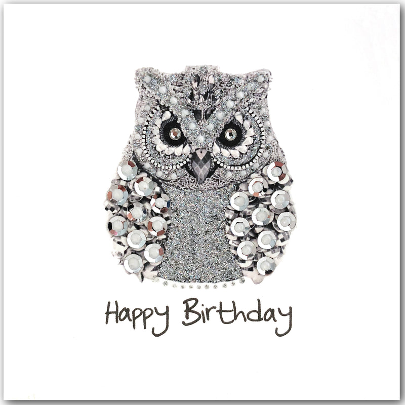 Silver Birthday Owl - N1605