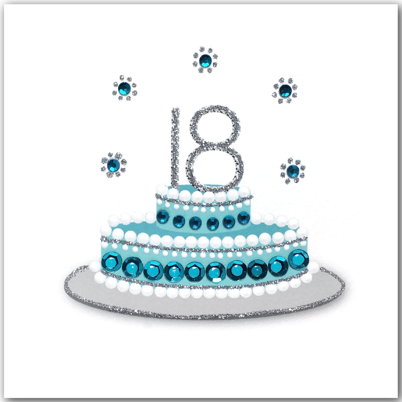 18th Birthday Cake Blue - N1750