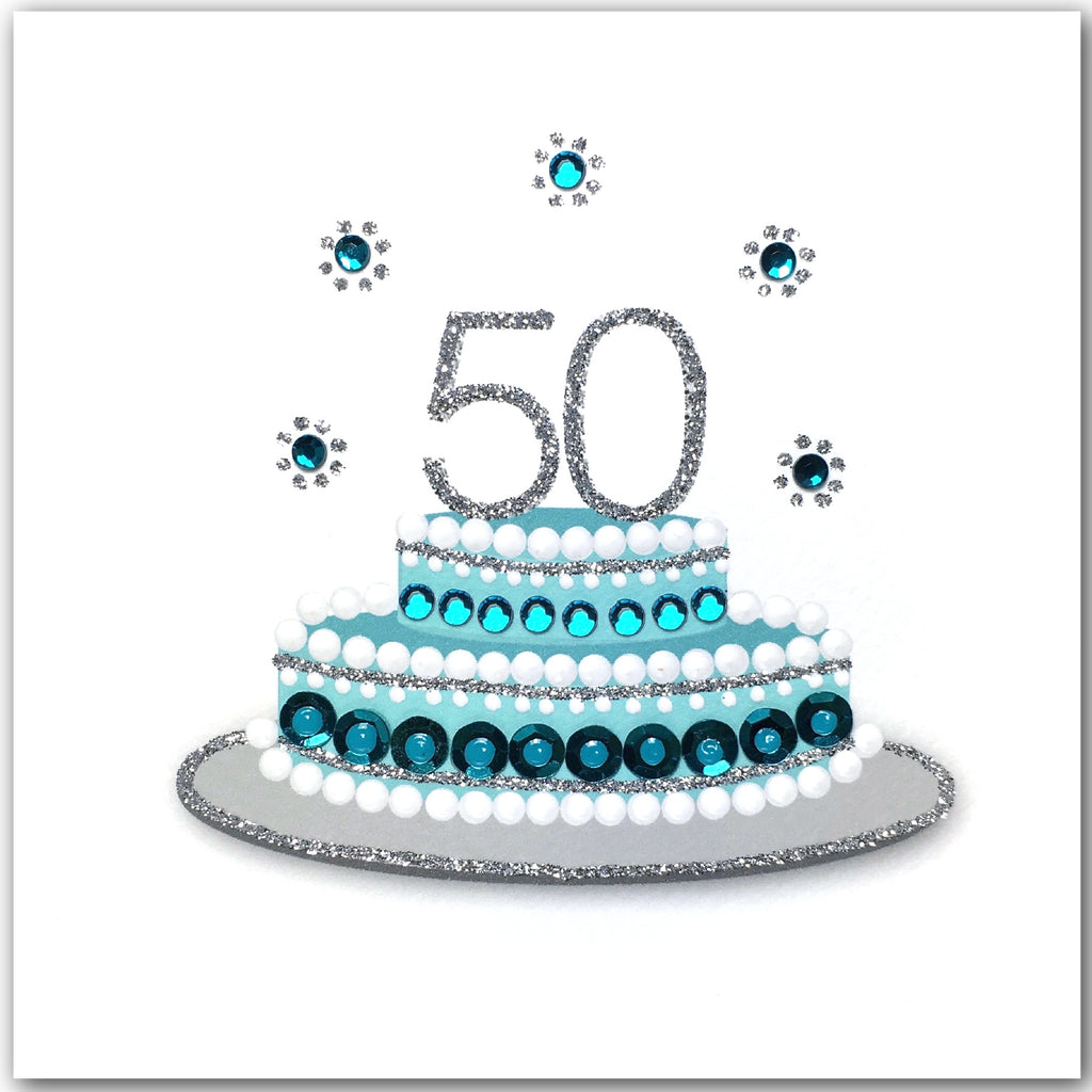Happy 50th Birthday with Fig Cake Decoration