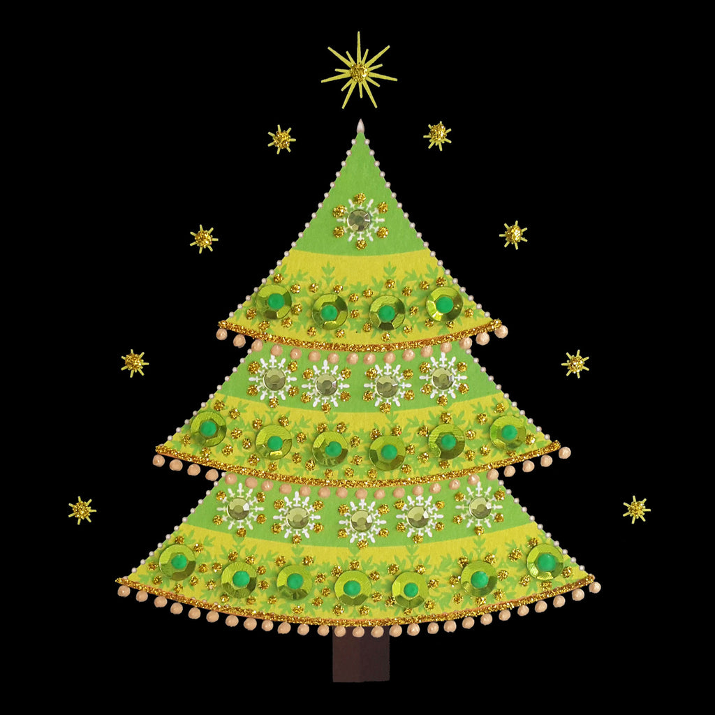 SEQUIN CHRISTMAS TREE - N1935 (PACK OF 5)