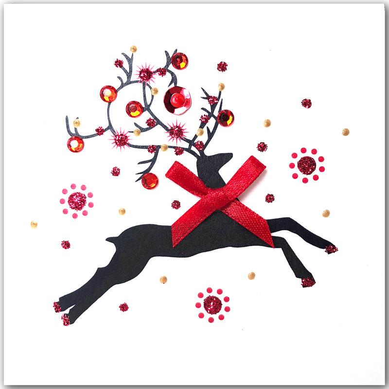 Dancing Reindeers - S1875 (Pack of 5 SMALL Cards)