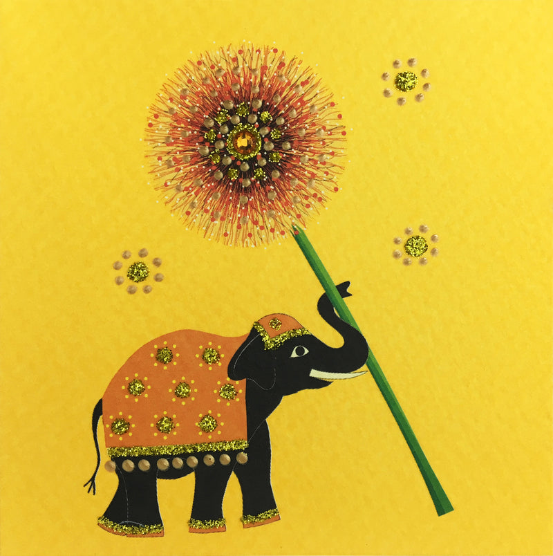 Elephant with Flower  - S655 (Pack of 5)